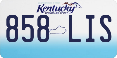 KY license plate 858LIS