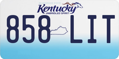 KY license plate 858LIT