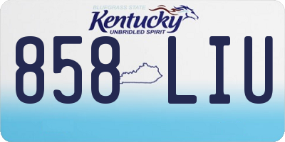 KY license plate 858LIU
