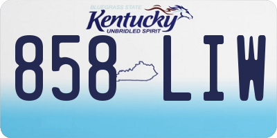 KY license plate 858LIW