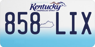 KY license plate 858LIX
