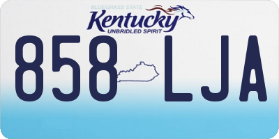 KY license plate 858LJA