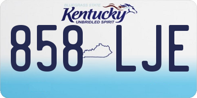 KY license plate 858LJE