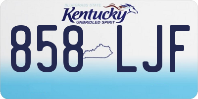 KY license plate 858LJF
