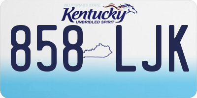 KY license plate 858LJK