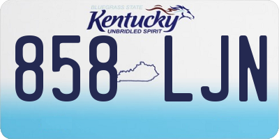 KY license plate 858LJN