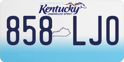 KY license plate 858LJO