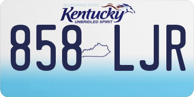 KY license plate 858LJR