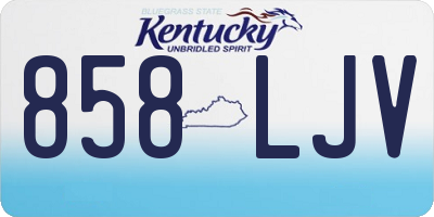 KY license plate 858LJV