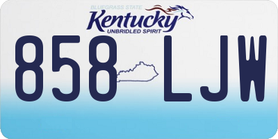 KY license plate 858LJW