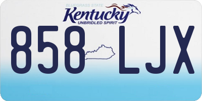 KY license plate 858LJX