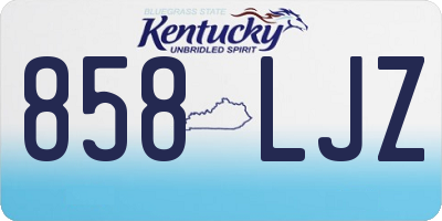 KY license plate 858LJZ