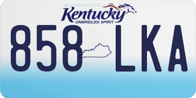 KY license plate 858LKA