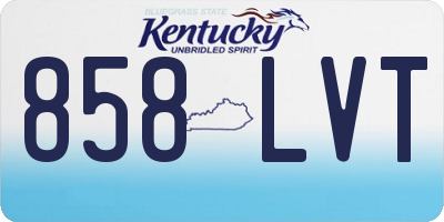 KY license plate 858LVT
