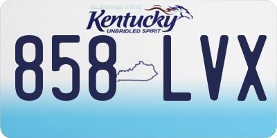 KY license plate 858LVX