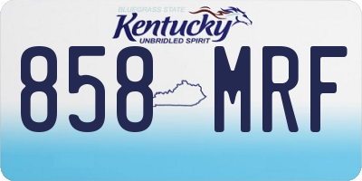 KY license plate 858MRF