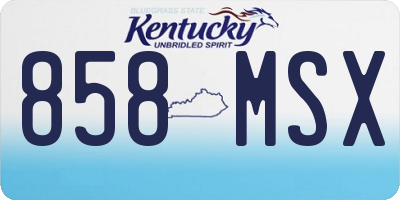 KY license plate 858MSX