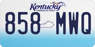 KY license plate 858MWQ