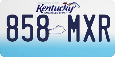 KY license plate 858MXR