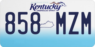 KY license plate 858MZM