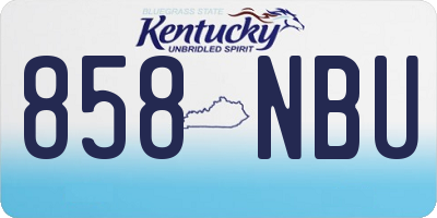 KY license plate 858NBU