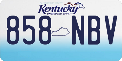 KY license plate 858NBV