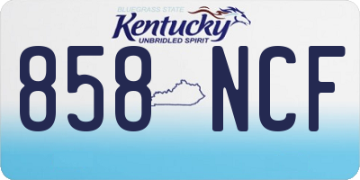 KY license plate 858NCF