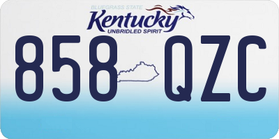 KY license plate 858QZC