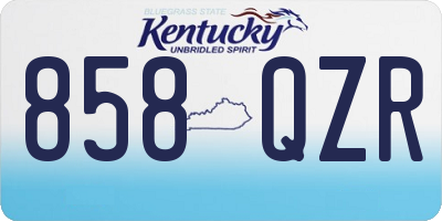 KY license plate 858QZR