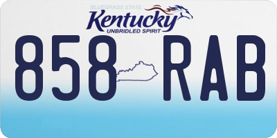 KY license plate 858RAB