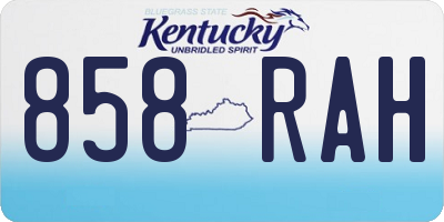 KY license plate 858RAH