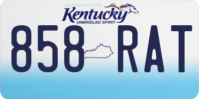 KY license plate 858RAT