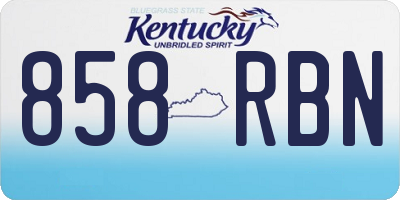 KY license plate 858RBN