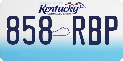 KY license plate 858RBP