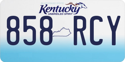 KY license plate 858RCY