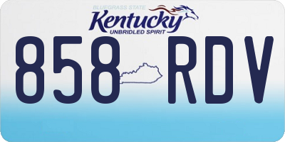 KY license plate 858RDV