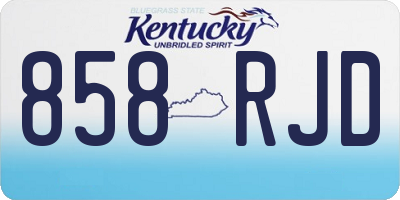 KY license plate 858RJD