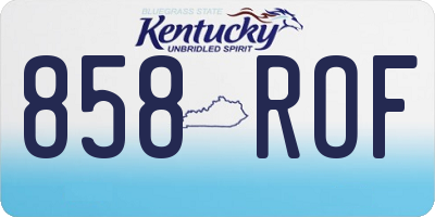 KY license plate 858ROF