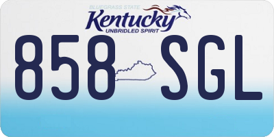 KY license plate 858SGL