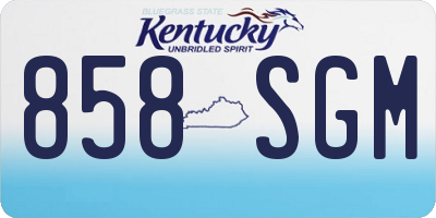 KY license plate 858SGM