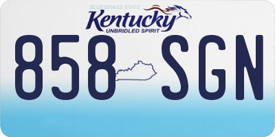 KY license plate 858SGN