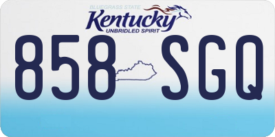 KY license plate 858SGQ