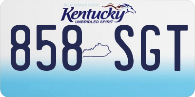 KY license plate 858SGT