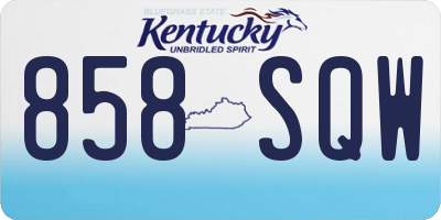 KY license plate 858SQW