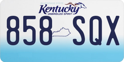 KY license plate 858SQX