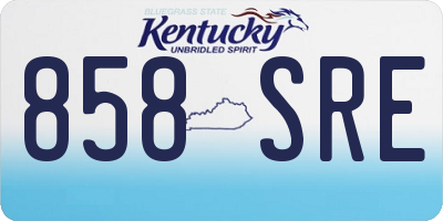 KY license plate 858SRE