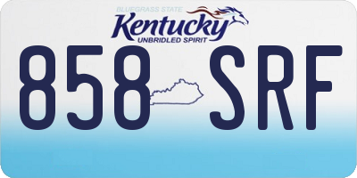 KY license plate 858SRF