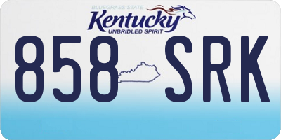 KY license plate 858SRK