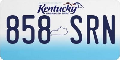 KY license plate 858SRN