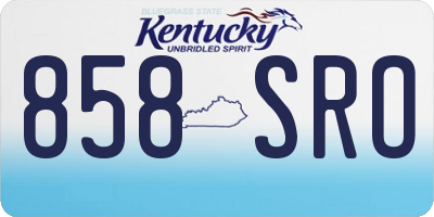 KY license plate 858SRO